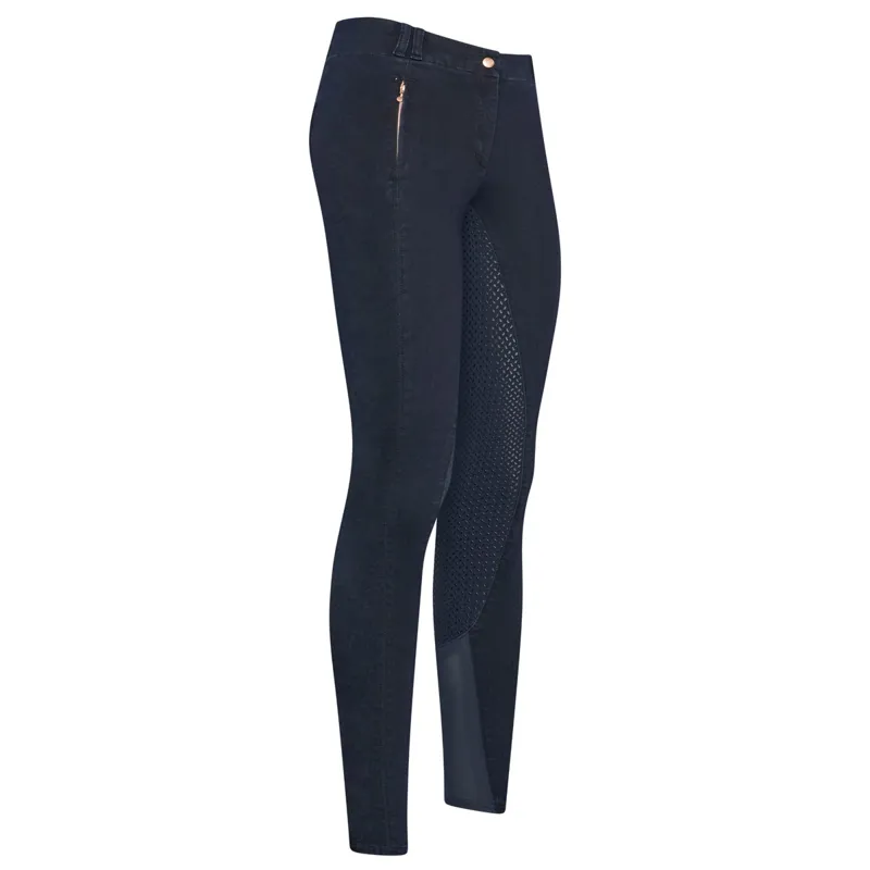 Euro-Star Slim Shape Full Grip Ladies Breeches - Dark Blue Denim